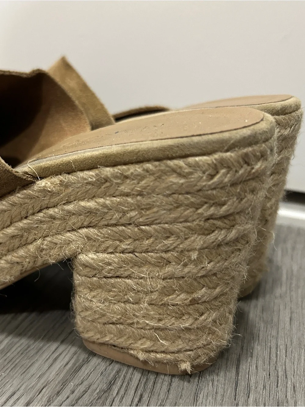 Mango Suede Platform Espadrilles - Tan